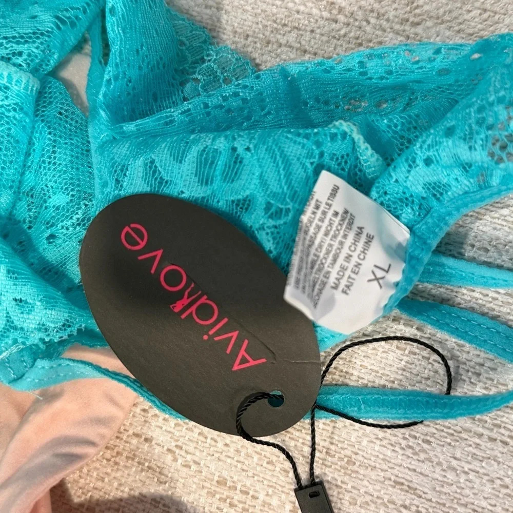 Lace Halter Chemise in Aqua